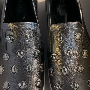 Michael Kors metallic leather slip ons